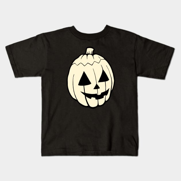 Pastel Yellow Pumpkin Kids T-Shirt by MaterialGods